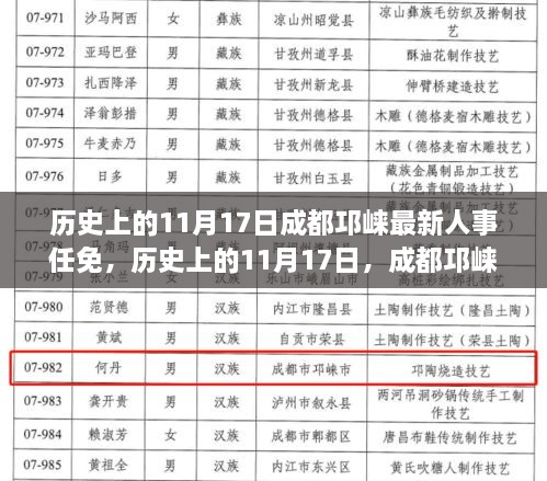 成都邛崃人事任免变迁，历史上的11月17日深度解析