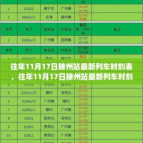 往年11月17日滕州站列车时刻表详解，全面评测与介绍