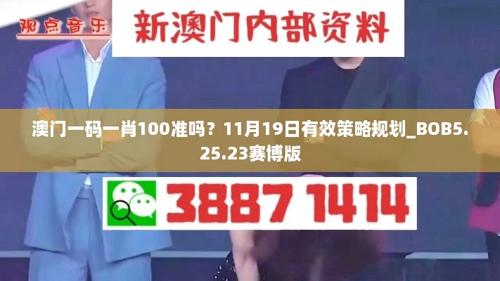 澳门一码一肖100准吗？11月19日有效策略规划_BOB5.25.23赛博版