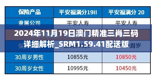 2024年11月19日澳门精准三肖三码详细解析_SRM1.59.41配送版