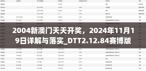 2004新澳门天天开奖，2024年11月19日详解与落实_DTT2.12.84赛博版