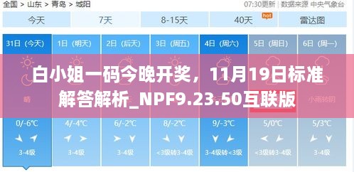 白小姐一码今晚开奖，11月19日标准解答解析_NPF9.23.50互联版