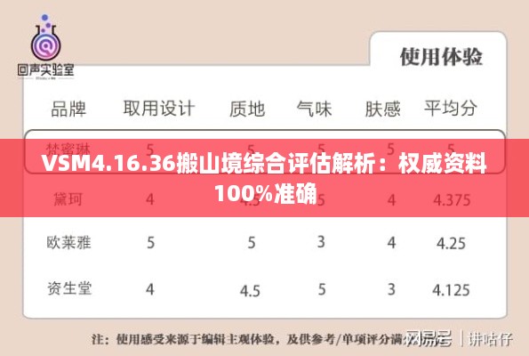 VSM4.16.36搬山境综合评估解析：权威资料100%准确