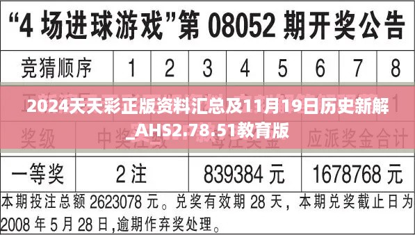 2024天天彩正版资料汇总及11月19日历史新解_AHS2.78.51教育版