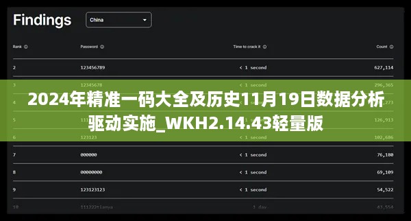 2024年精准一码大全及历史11月19日数据分析驱动实施_WKH2.14.43轻量版