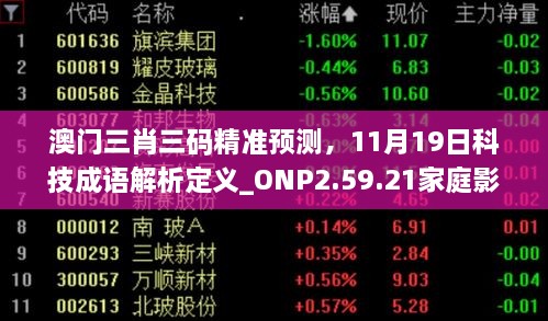 澳门三肖三码精准预测，11月19日科技成语解析定义_ONP2.59.21家庭影院版