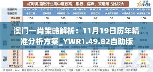 澳门一肖策略解析：11月19日历年精准分析方案_YWR1.49.82自助版