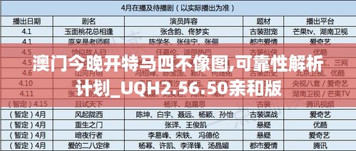 澳门今晚开特马四不像图,可靠性解析计划_UQH2.56.50亲和版