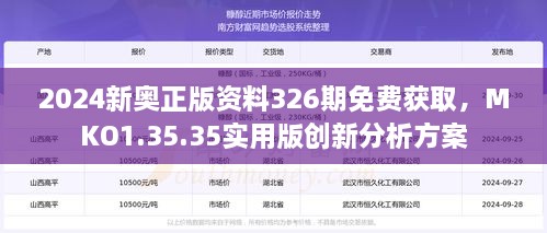 2024新奥正版资料326期免费获取，MKO1.35.35实用版创新分析方案