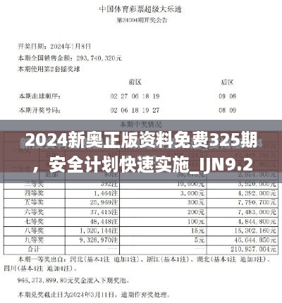 2024新奥正版资料免费325期，安全计划快速实施_IJN9.21.71定义版