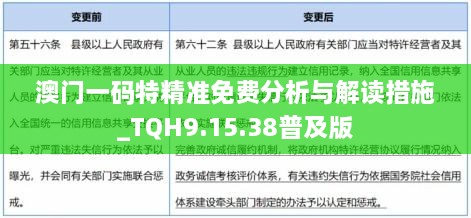 澳门一码特精准免费分析与解读措施_TQH9.15.38普及版