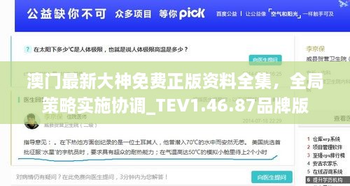 澳门最新大神免费正版资料全集，全局策略实施协调_TEV1.46.87品牌版