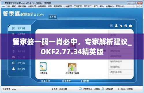 管家婆一码一肖必中，专家解析建议_OKF2.77.34精英版