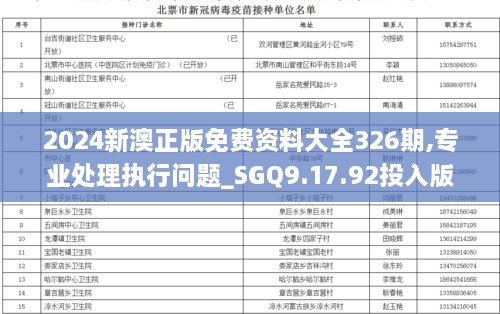 2024新澳正版免费资料大全326期,专业处理执行问题_SGQ9.17.92投入版