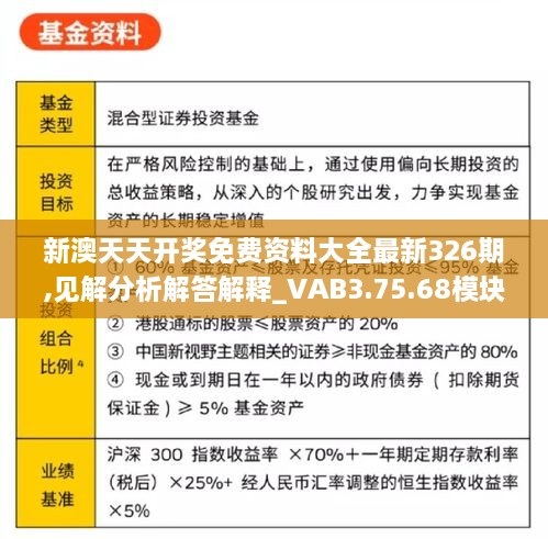 新澳天天开奖免费资料大全最新326期,见解分析解答解释_VAB3.75.68模块版