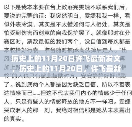 许飞揭秘，历史上的那些不为人知的11月20日故事