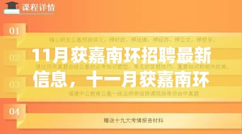 获嘉南环招聘最新动态，十一月求职奇遇与友情温暖相伴