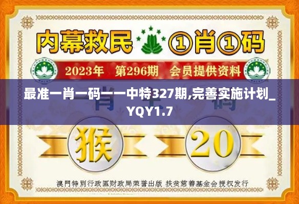 最准一肖一码一一中特327期,完善实施计划_YQY1.7