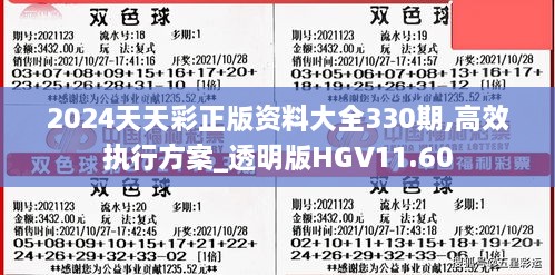 2024天天彩正版资料大全330期,高效执行方案_透明版HGV11.60