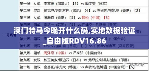 澳门特马今晚开什么码,实地数据验证_自由版RDV16.86