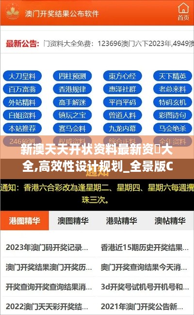 新澳天天开状资料最新资枓大全,高效性设计规划_全景版CYN13.32