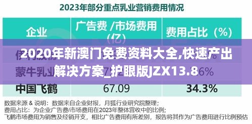 2020年新澳门免费资料大全,快速产出解决方案_护眼版JZX13.8