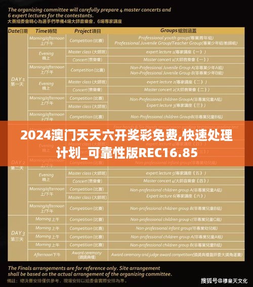 2024澳门天天六开奖彩免费,快速处理计划_可靠性版REC16.85