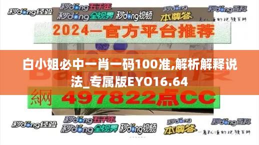 白小姐必中一肖一码100准,解析解释说法_专属版EYO16.64