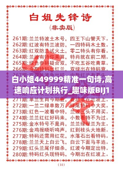 白小姐449999精准一句诗,高速响应计划执行_趣味版BIJ16.1