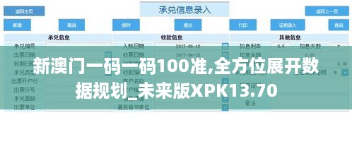 新澳门一码一码100准,全方位展开数据规划_未来版XPK13.70