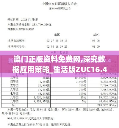 澳门正版资料免费网,深究数据应用策略_生活版ZUC16.43