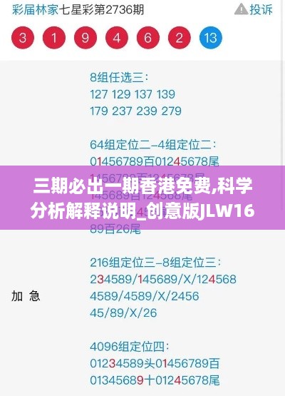 三期必出一期香港免费,科学分析解释说明_创意版JLW16.67