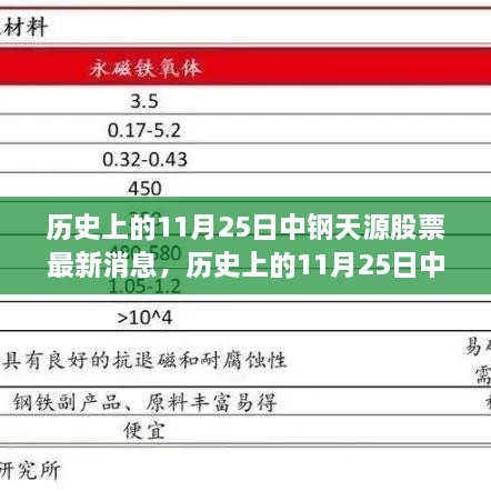 历史上的11月25日中钢天源股票最新消息深度解析与评测报告