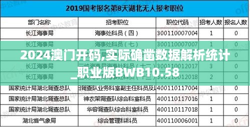 2024澳门开码,实际确凿数据解析统计_职业版BWB10.58