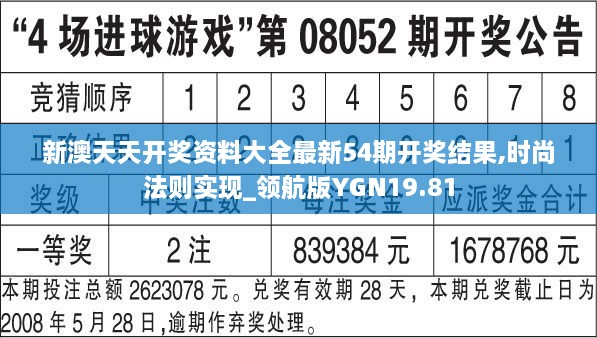 新澳天天开奖资料大全最新54期开奖结果,时尚法则实现_领航版YGN19.81