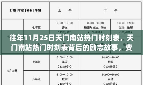 天门南站热门时刻表背后的励志故事，变化的力量与自信的绽放历程