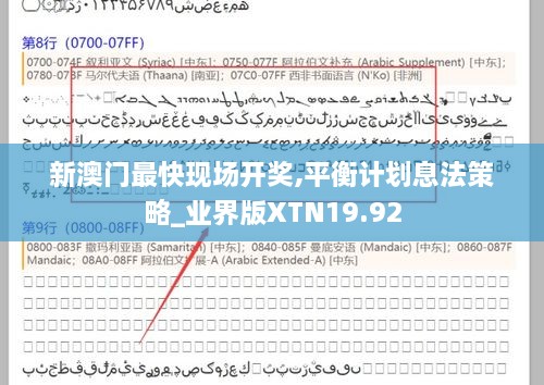 新澳门最快现场开奖,平衡计划息法策略_业界版XTN19.92