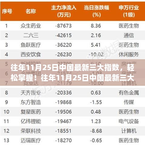 往年11月25日中国最新三大指数的解读与查询步骤详解