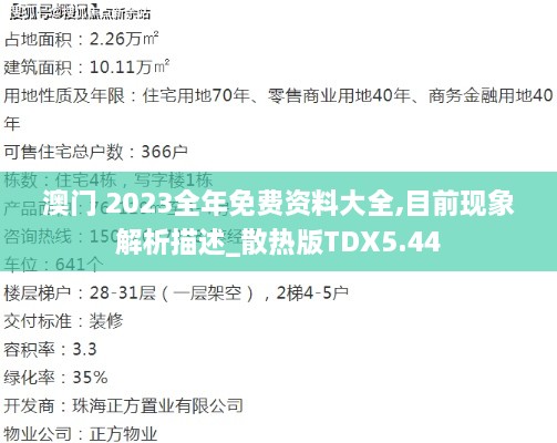 澳门 2023全年免费资料大全,目前现象解析描述_散热版TDX5.44