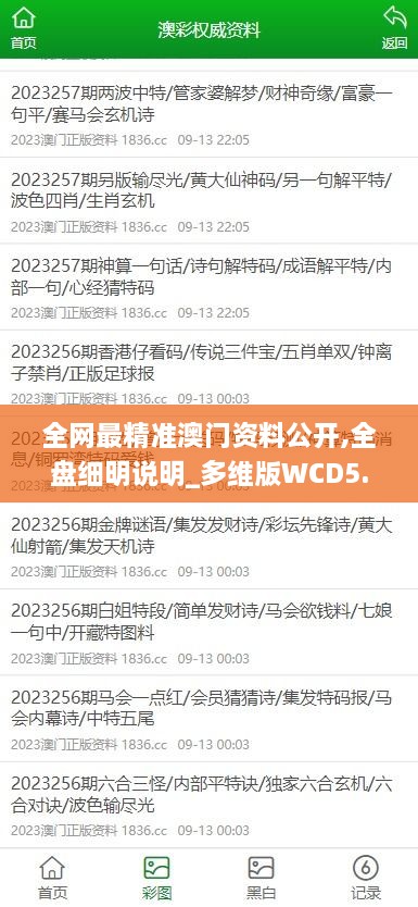 全网最精准澳门资料公开,全盘细明说明_多维版WCD5.62