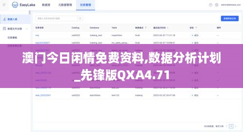 澳门今日闲情免费资料,数据分析计划_先锋版QXA4.71