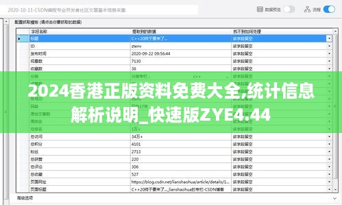 2024香港正版资料免费大全,统计信息解析说明_快速版ZYE4.44