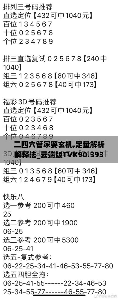 二四六管家婆玄机,定量解析解释法_云端版TVK90.393