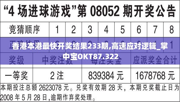 香港本港最快开奖结果233期,高速应对逻辑_掌中宝OKT87.322