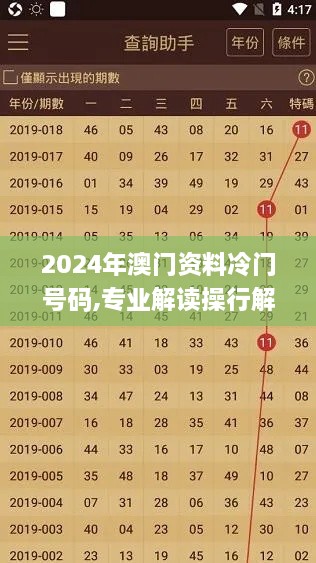 2024年澳门资料冷门号码,专业解读操行解决_教育版VFY42.225