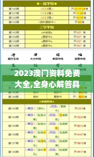 2023澳门资料免费大全,全身心解答具体_曝光版HGL72.455